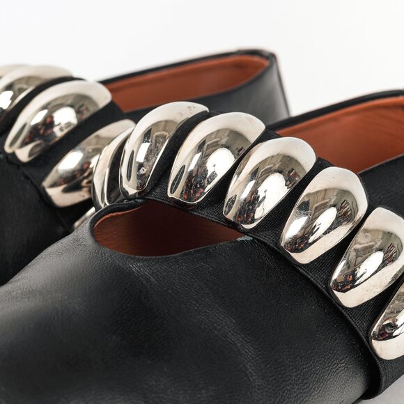 Alaia Noir Lambskin Mary-Jane Ballerina Flats Tribale - Picture 8 of 11